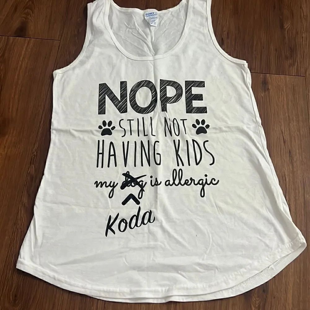 Koda Dog Shirt - BRAND NEW - NWOT - White Tank - Size Small